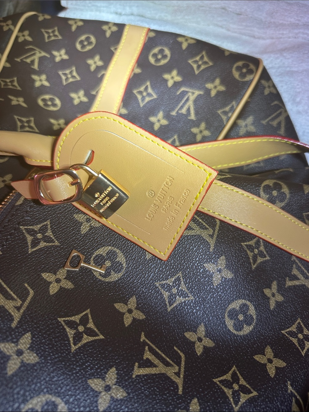Louis Vuitton Brown Monogram Keepall 55 Bandelouliere Duffel w/Vachetta Trim - Picture 12 of 13